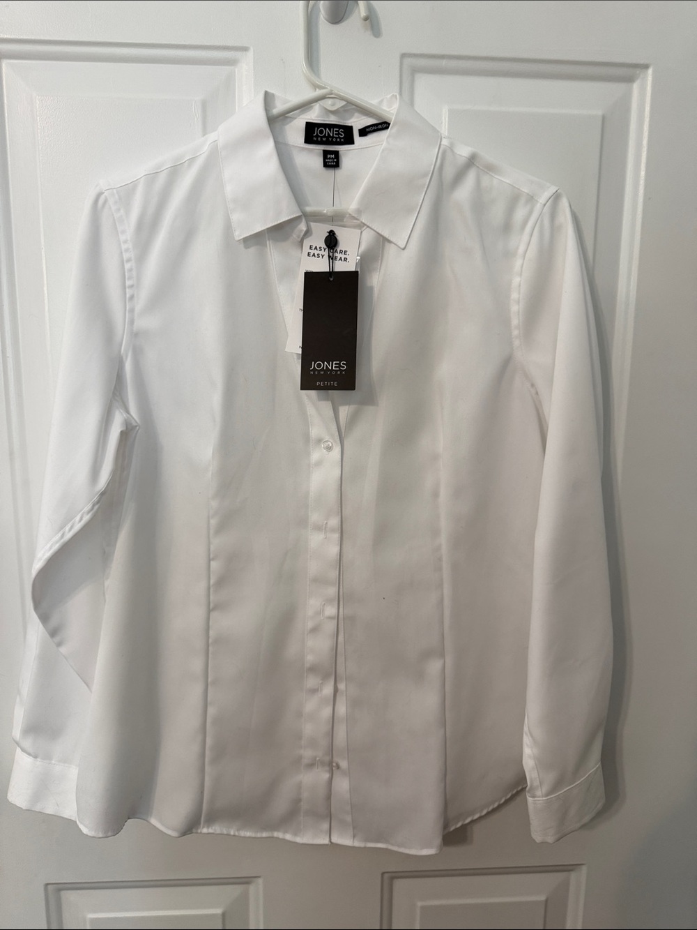 Jones New York White Long-Sleeve Dress Shirt